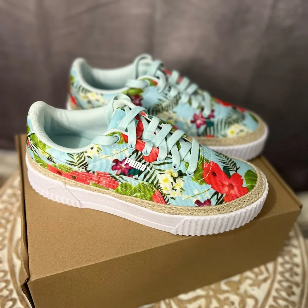 Puma Woman’s Carina Espadrille Platform Tropical Flowers | Sz 8 - Picture 6 of 11